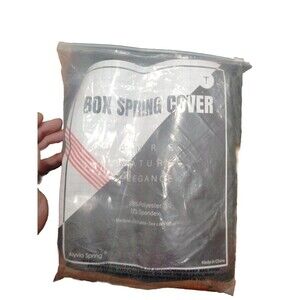 Box Spring Cover with Smooth Elastic Woven Washable Gray Twin